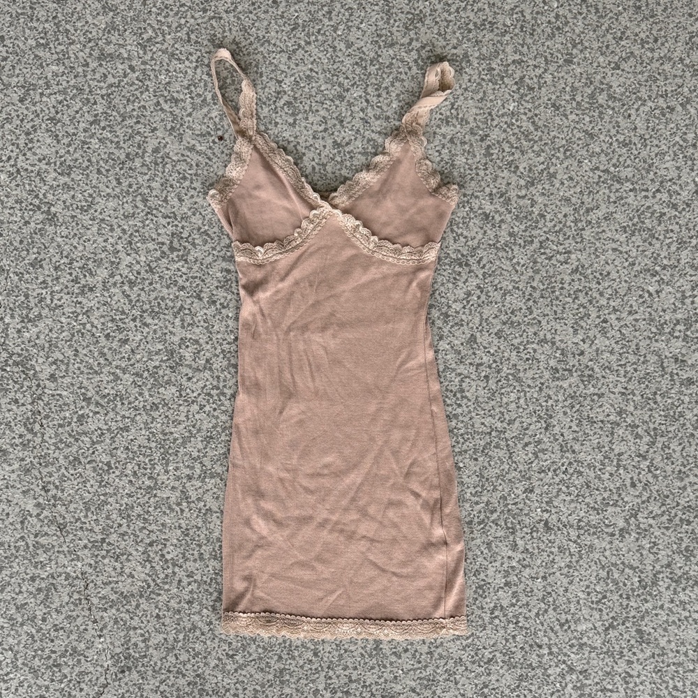 Garage Lace Trim Chemise - Tan